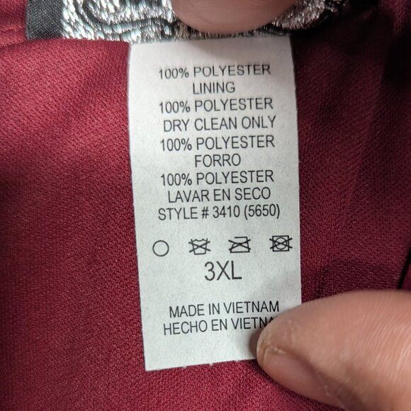 NWT EVA USA Burgundy Maxi Wrap Dress 3XL With Side Slit RARE Size - Picture 9 of 16